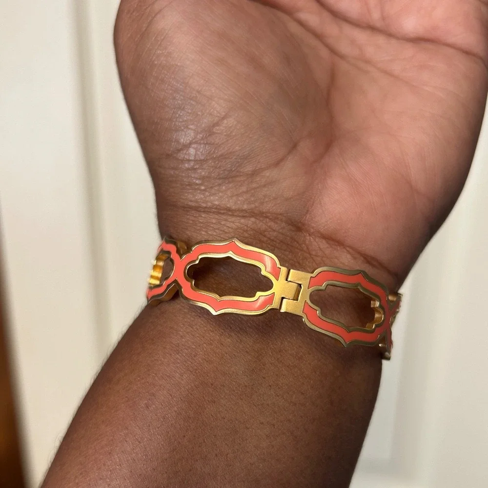 Coral Cut Cartouche Bangle‎ Fashion Spartina 449 OS Coral Gold bracelet